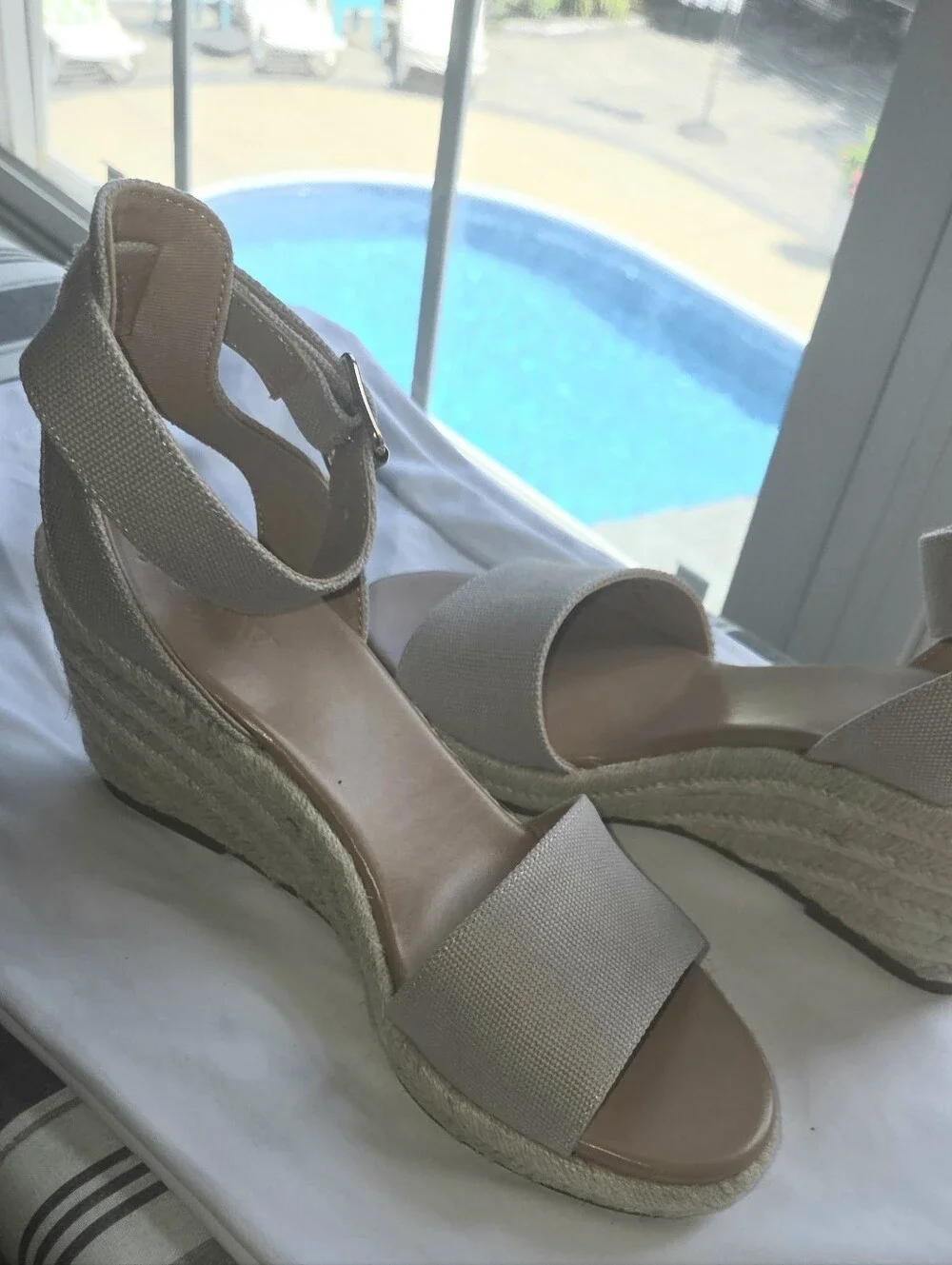 J. Crew Women's Neutral Espadrille Wedge Sandals - Beige